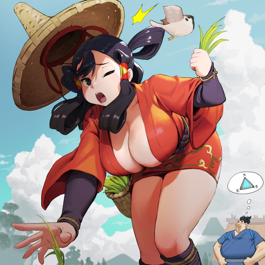 sakuna-hime and tauemon (tensui no sakuna-hime) drawn by loped