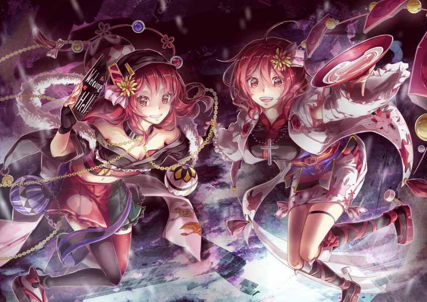 hecatia lapislazuli and horikawa raiko (touhou) drawn by shometsu-kei_no_teruru