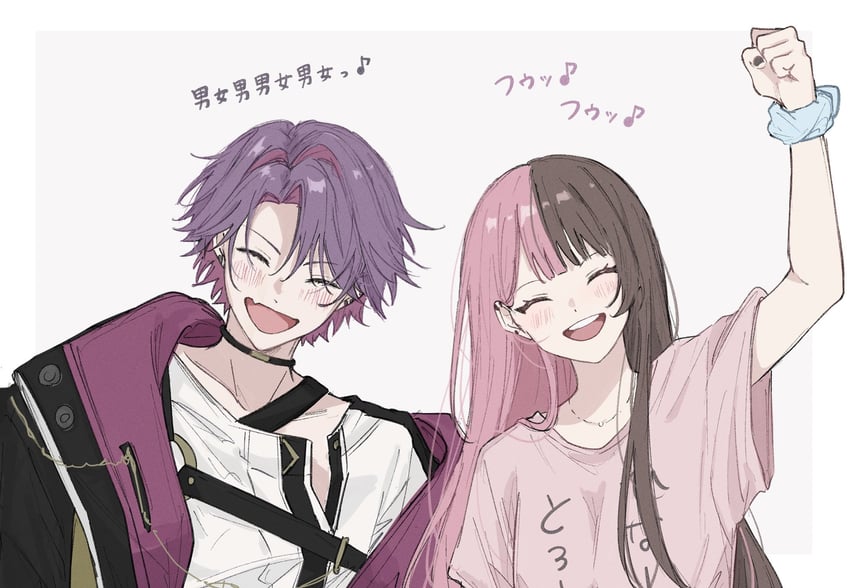tachibana hinano and watarai hibari (nijisanji and 1 more) drawn by kusa_mo_chi