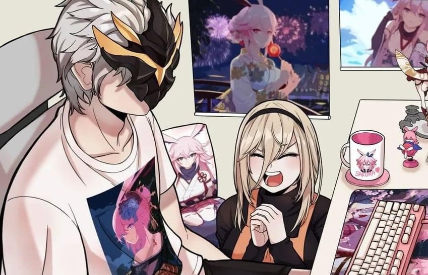 yae sakura, aponia, and kalpas (honkai and 1 more)