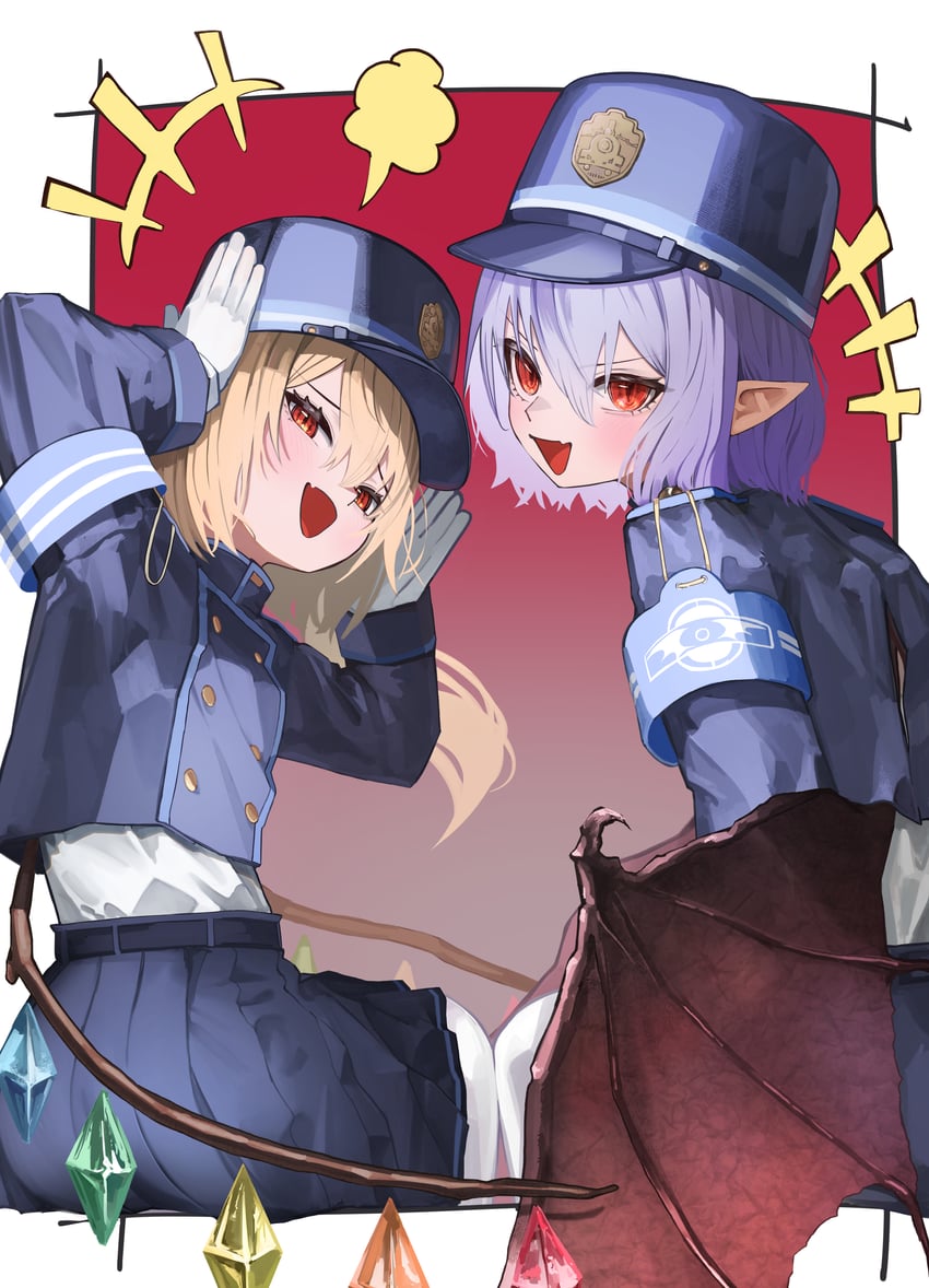 remilia scarlet, flandre scarlet, hikari, and nozomi (touhou and 1 more) drawn by dedemaru