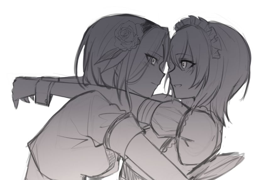 aoi erika and minase ichigo (heaven burns red) drawn by molingxiang_chimangguo