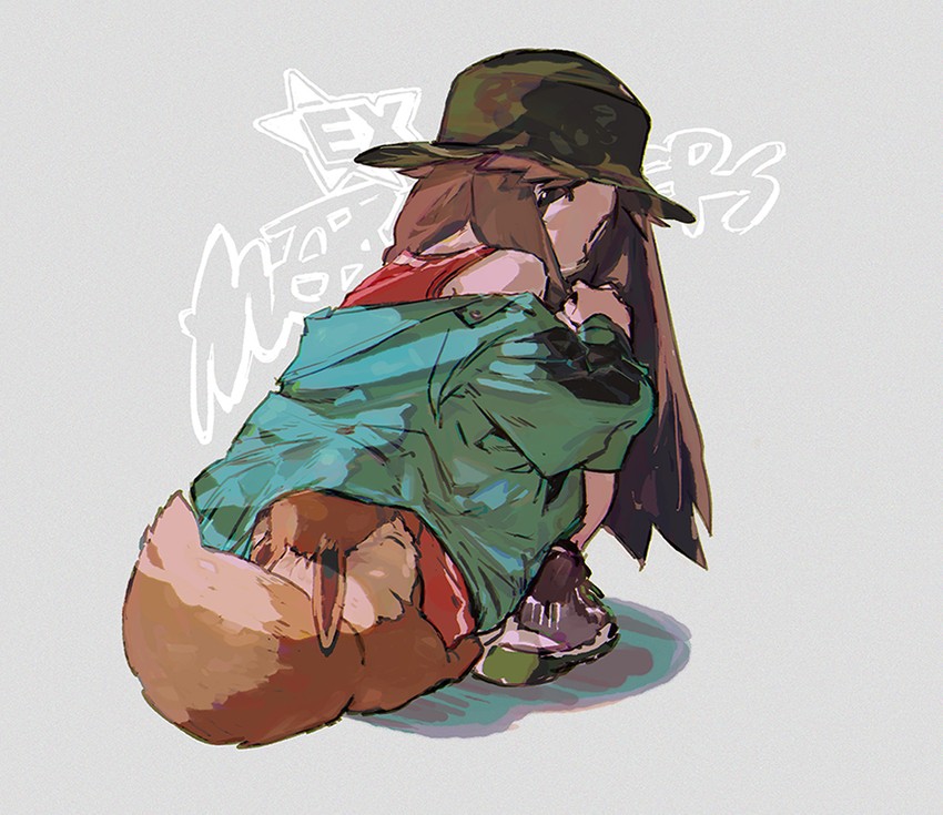 eevee and leaf (pokemon and 1 more) drawn by lillin