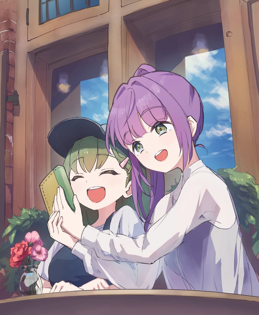 otomune kozue and ogami sachi (love live! and 1 more) drawn by lao_ren_xing