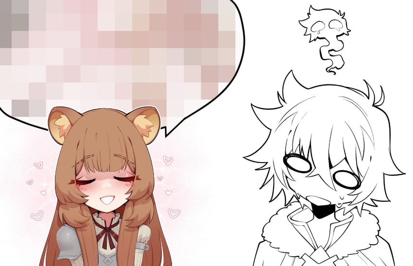 raphtalia and iwatani naofumi (tate no yuusha no nariagari) drawn by luxu
