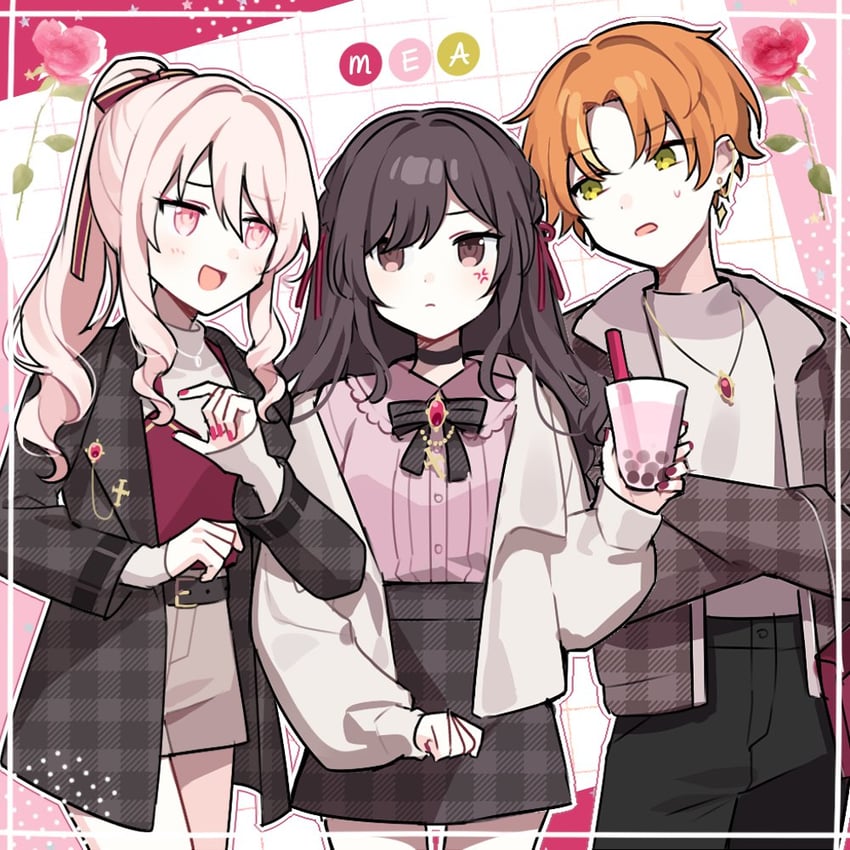 shinonome ena, akiyama mizuki, and shinonome akito (project sekai) drawn by waka_(wk4444)