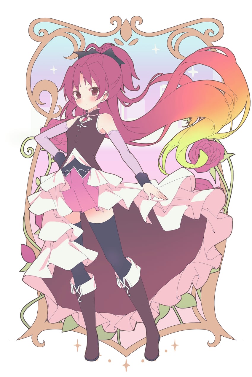 sakura kyoko (mahou shoujo madoka magica) drawn by ruru_(rurumagi)