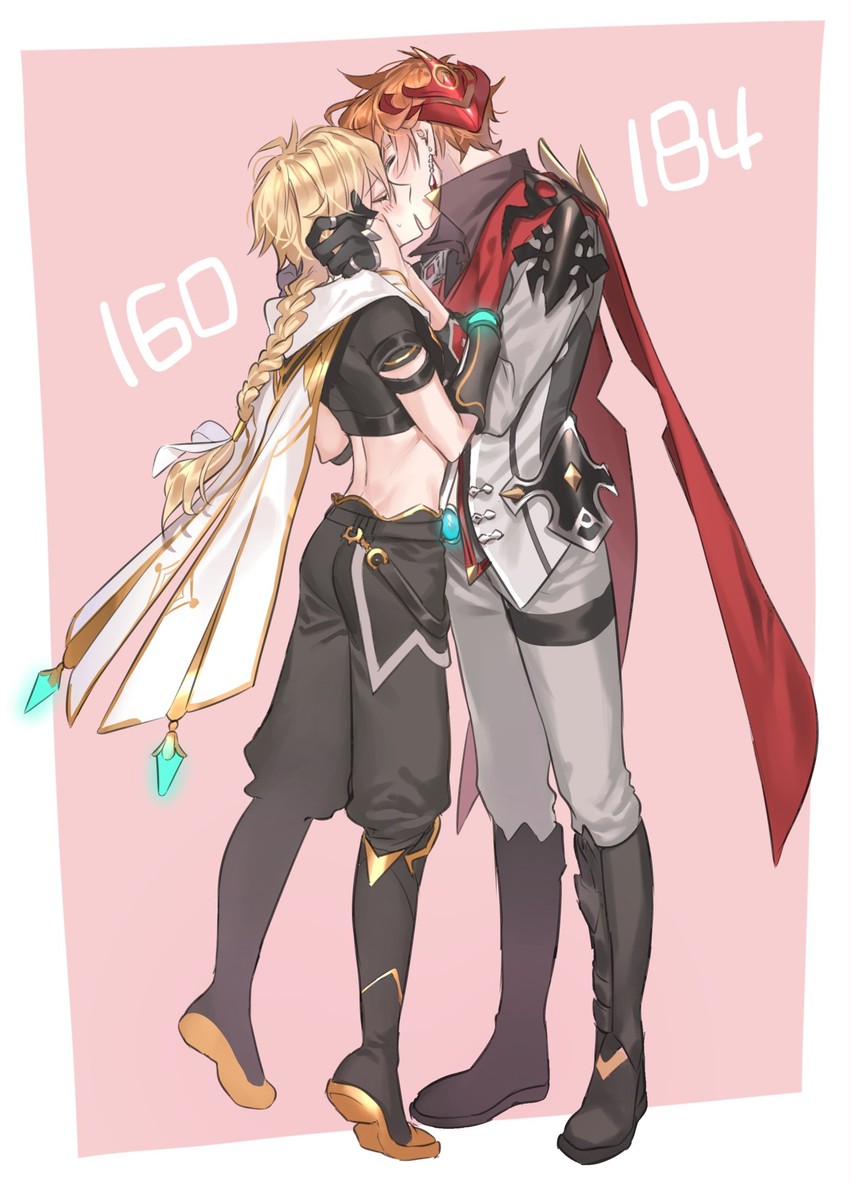 aether and tartaglia (genshin impact) drawn by thethingx11