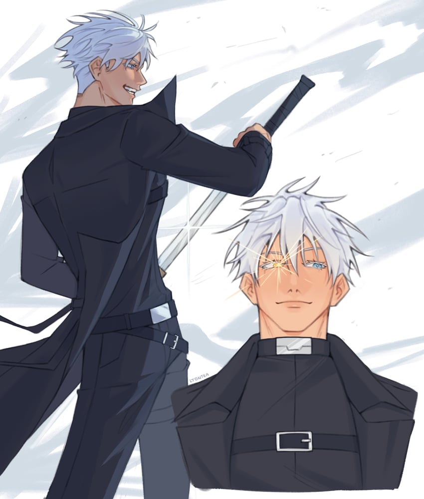 gojou satoru and yoo joonghyuk (jujutsu kaisen and 1 more) drawn by ltdntea