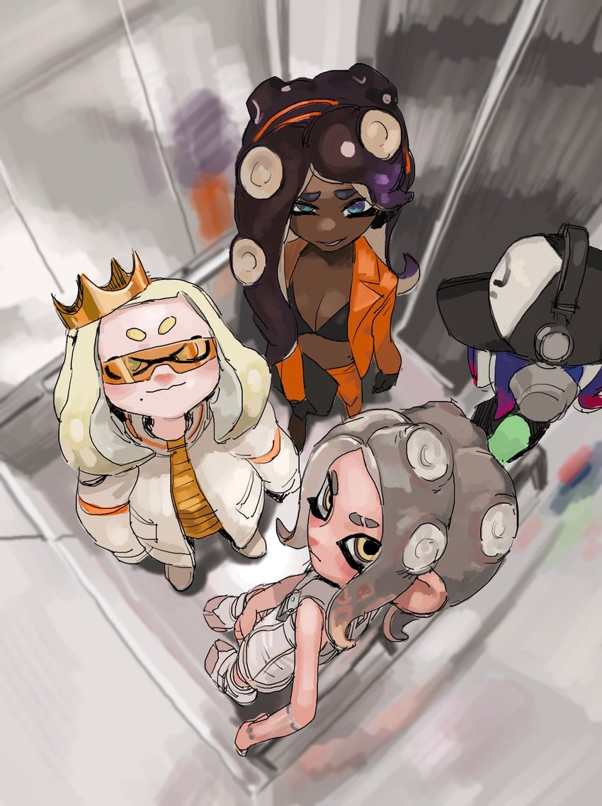octoling player character, octoling girl, agent 8, dedf1sh, marina, and 1 more (splatoon and 2 more) drawn by dray_(meerkat_dray)