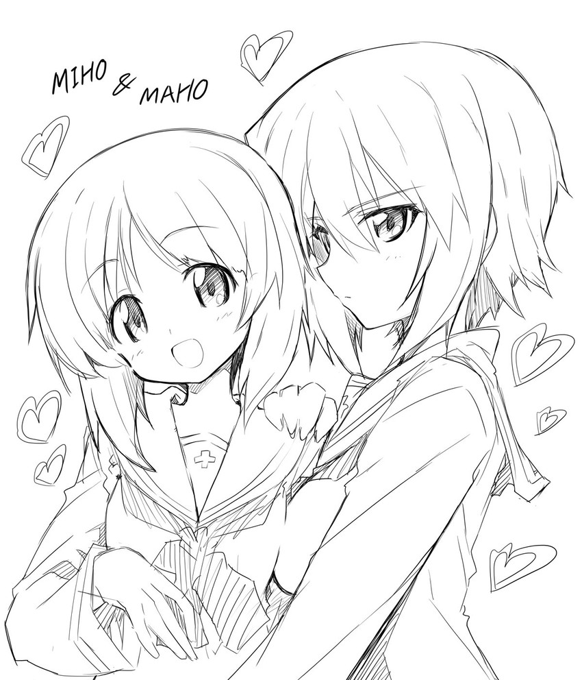 nishizumi miho and nishizumi maho (girls und panzer) drawn by take_shinobu