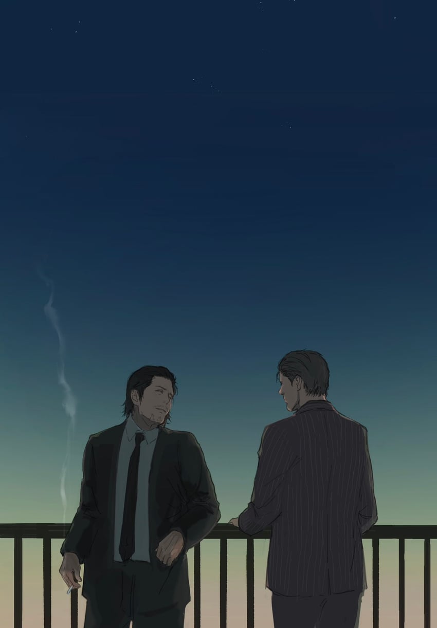 dojima daigo and mine yoshitaka (ryuu ga gotoku and 1 more) drawn by 5nkyrvcifr7v3rt