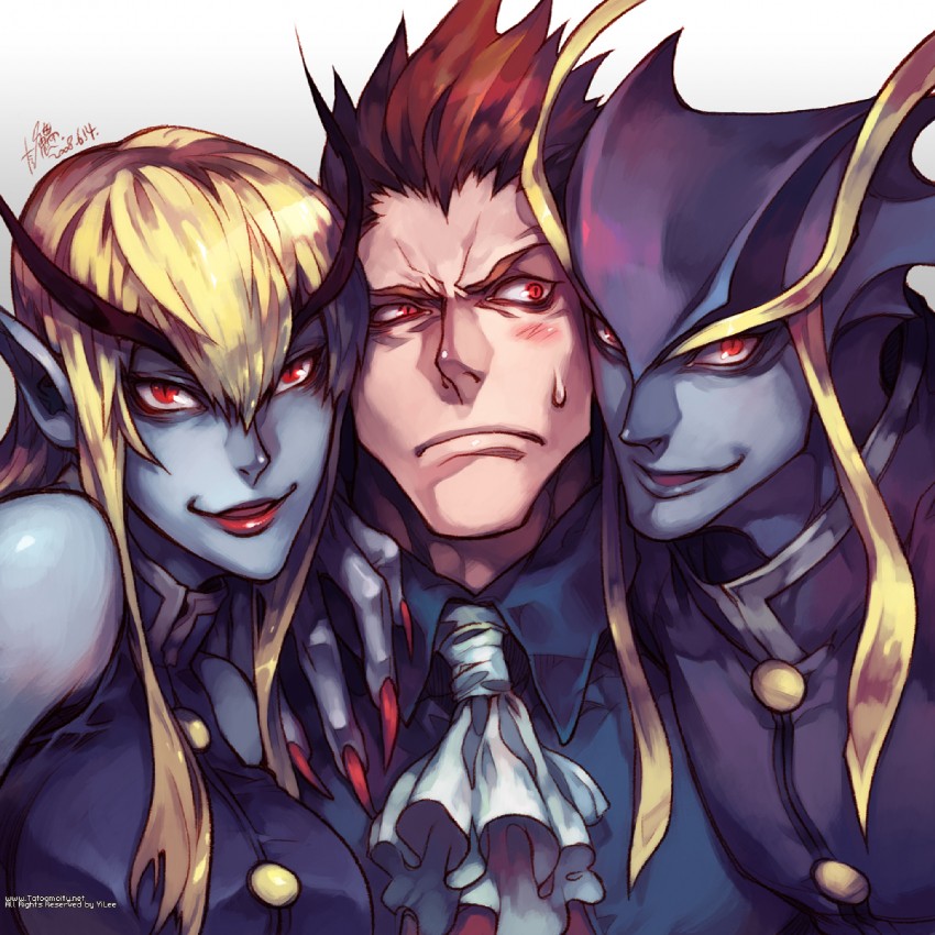 demitri maximoff and jedah dohma (darkstalkers) drawn by yi_lee