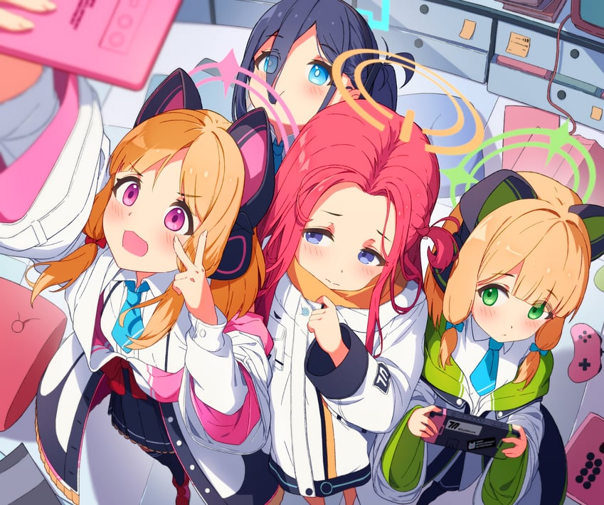 aris, momoi, midori, and yuzu (blue archive) drawn by seero