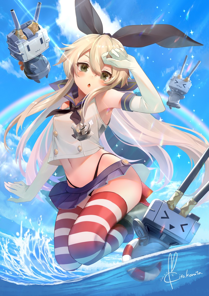 shimakaze and rensouhou-chan (kantai collection) drawn by kito_koruta