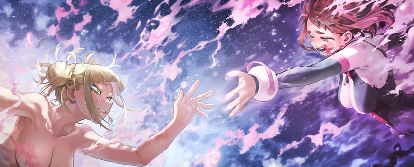 uraraka ochaco and toga himiko (boku no hero academia) drawn by code:074