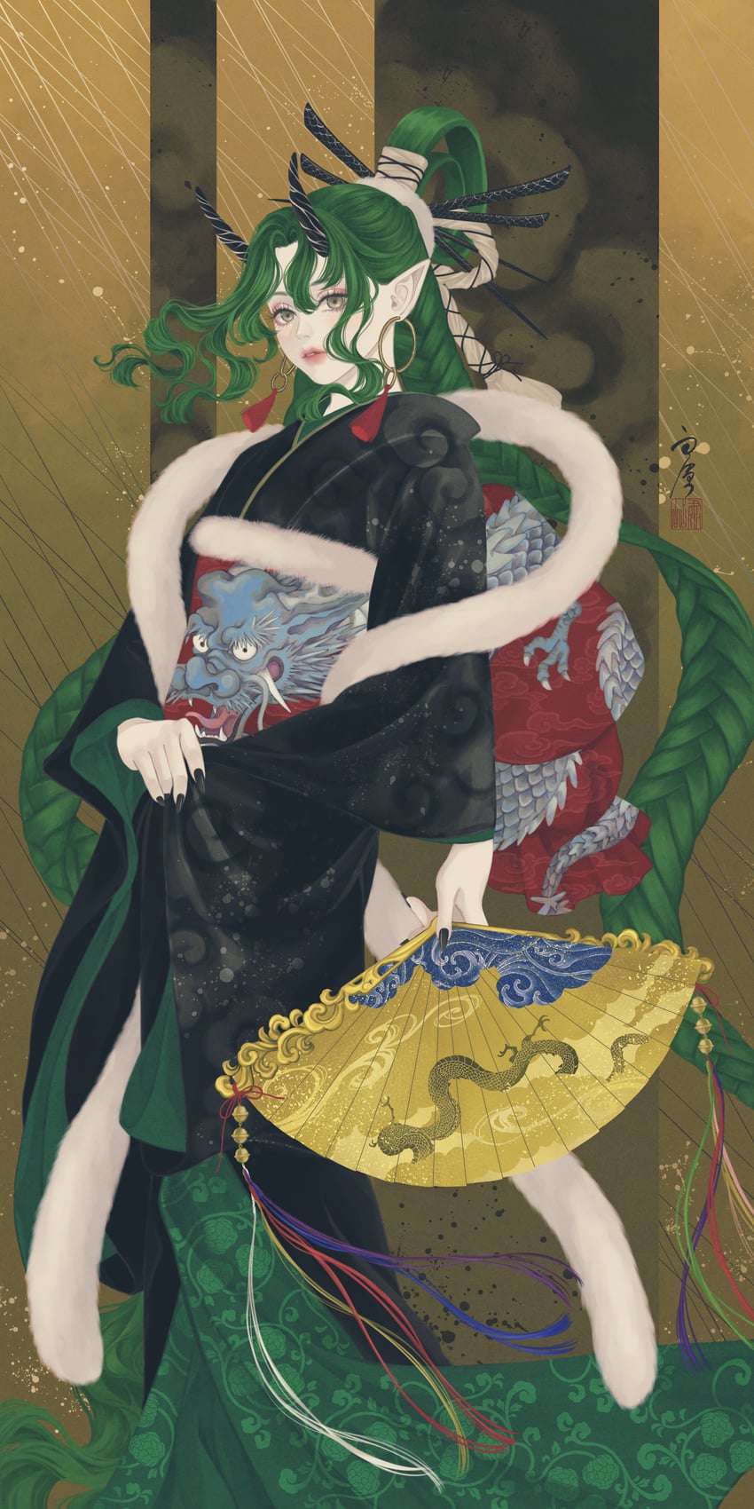 fuujin (original and 1 more) drawn by ushiyama_ame