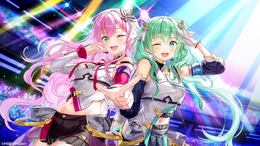 kuzuryuu akari and hinata hikari (highspeed etoile) drawn by fujima_takuya