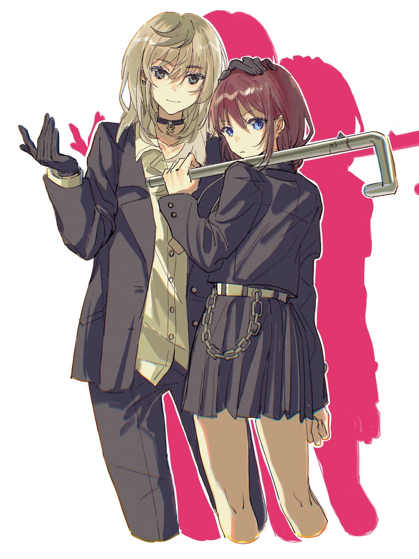 iseri nina and kawaragi momoka (girls band cry) drawn by koko_aovoa