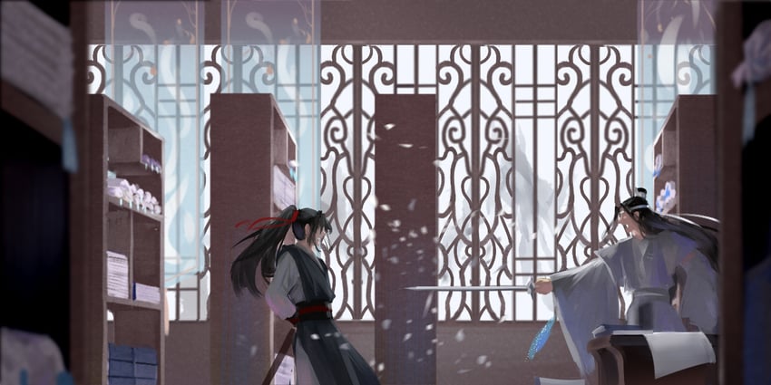 wei wuxian and lan wangji (modao zushi) drawn by xianduguaitan
