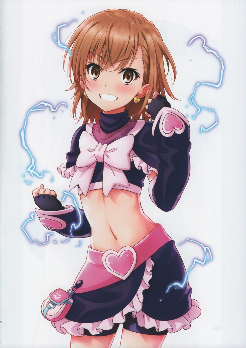 misaka mikoto and cure black (precure and 3 more) drawn by isshi_pyuma