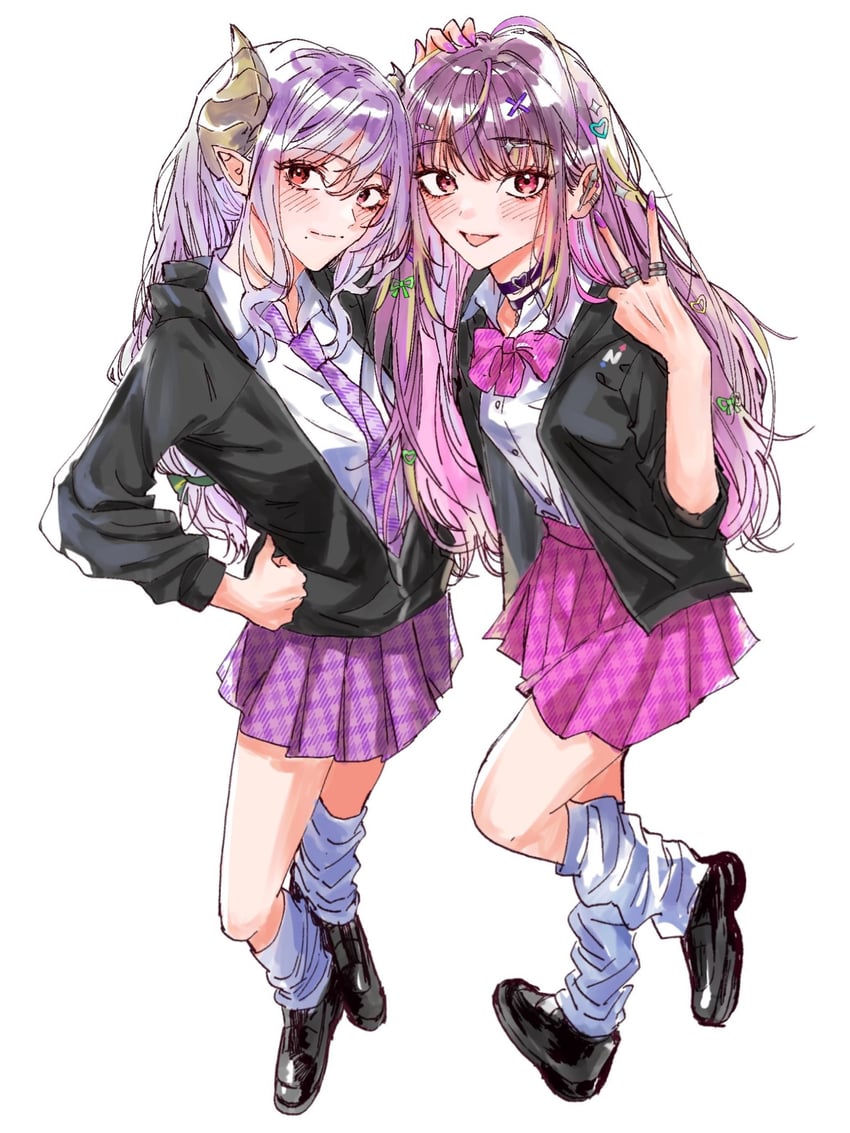saionji mary and uruwashi ririri (nanashi inc.) drawn by amaotome