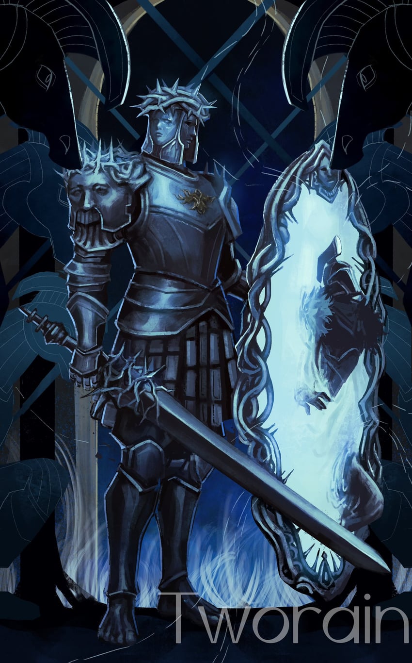 looking glass knight (dark souls and 1 more) drawn by tworain_w
