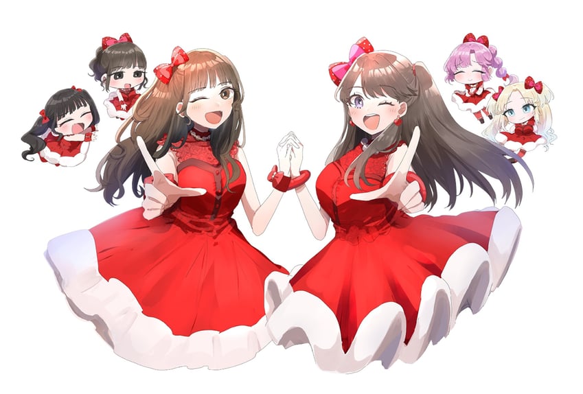 fujishima megumi, osawa rurino, anyoji hime, tsukine kona, kan kanna, and 1 more (love live! and 2 more) drawn by uo_(wotakana_p)
