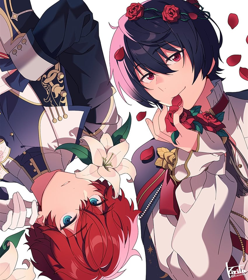 sakuma ritsu and amagi hiiro (ensemble stars!) drawn by kiri_futoshi