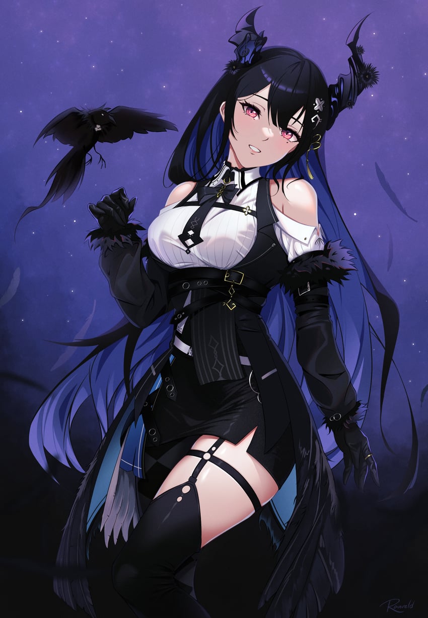 nerissa ravencroft and shadow (hololive and 1 more) drawn by ranveld