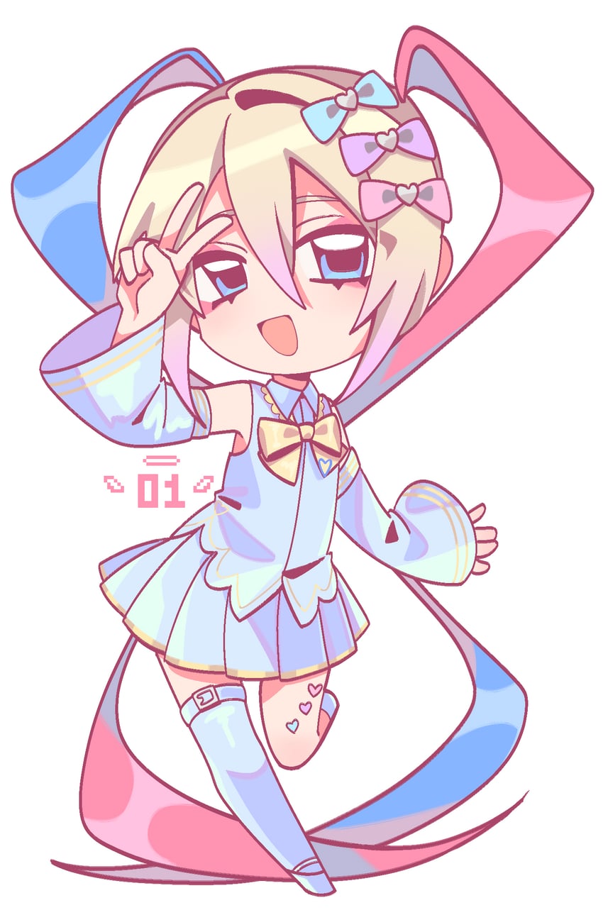 hatsune miku and chouzetsusaikawa tenshi-chan (vocaloid and 1 more) drawn by de_jia_xiao_fang_pian