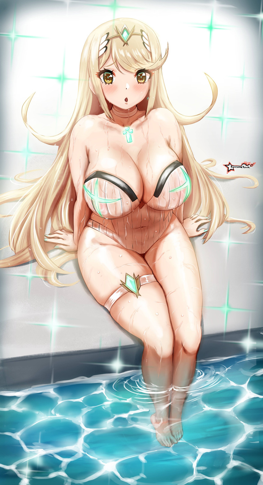 mythra (xenoblade chronicles and 1 more) drawn by awesomeerix