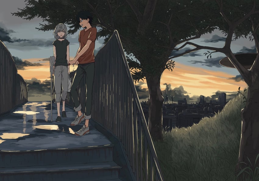 kamijou touma and accelerator (toaru majutsu no index) drawn by jisoku_(168km1)