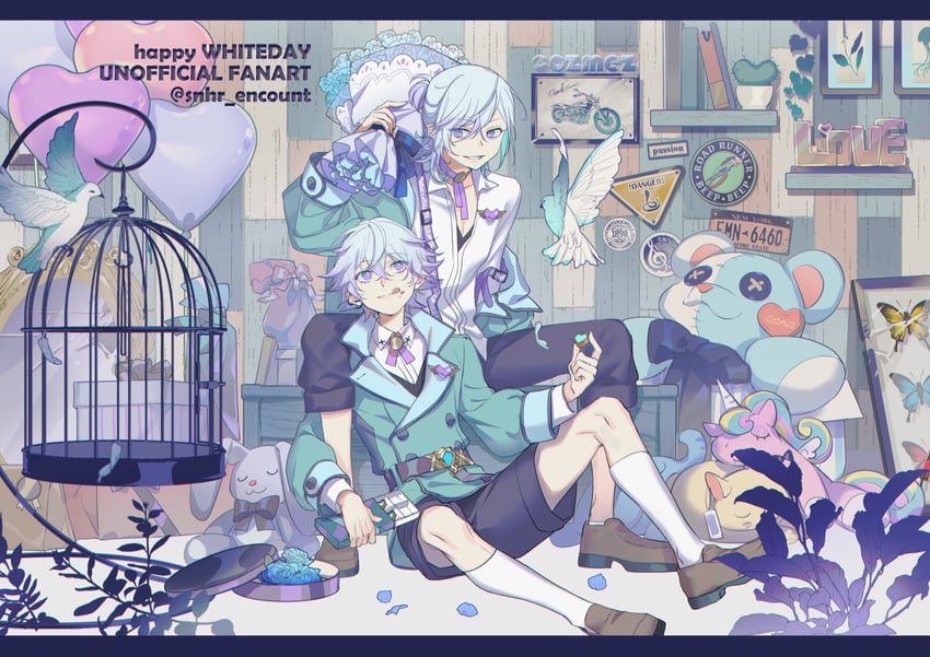 yatonokami kanata and yatonokami nayuta (paradox live) drawn by sunohara_(encount)