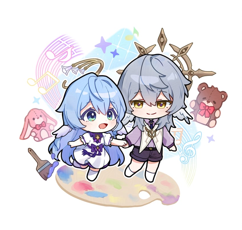 robin and sunday (honkai and 1 more) drawn by ddugi0506