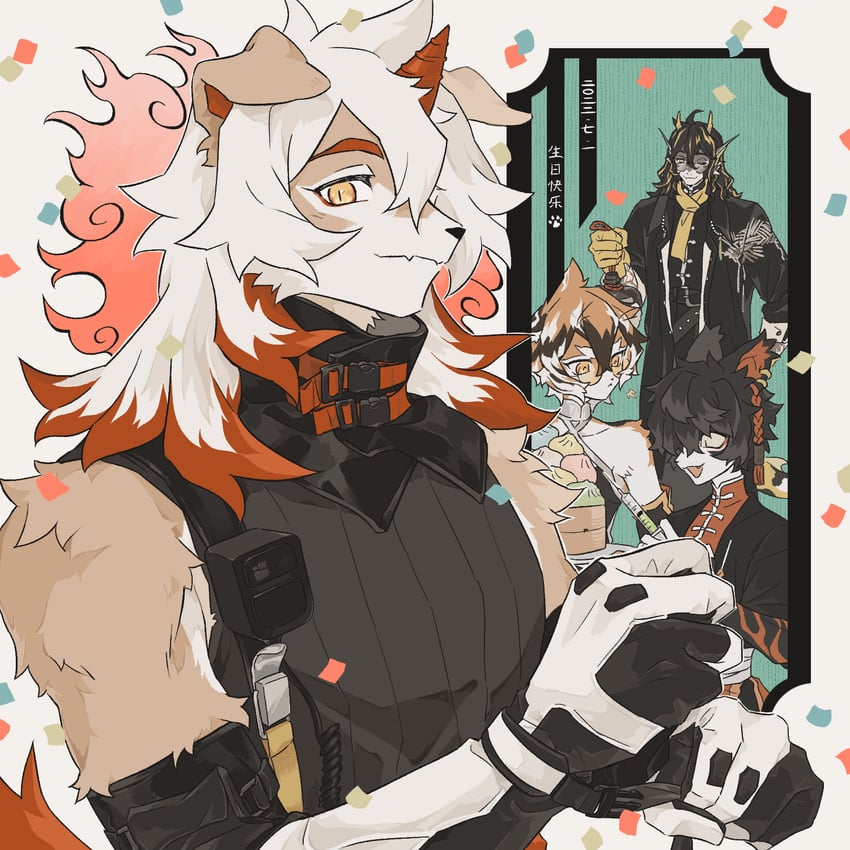 hung, waai fu, lee, and aak (arknights) drawn by sirakaro