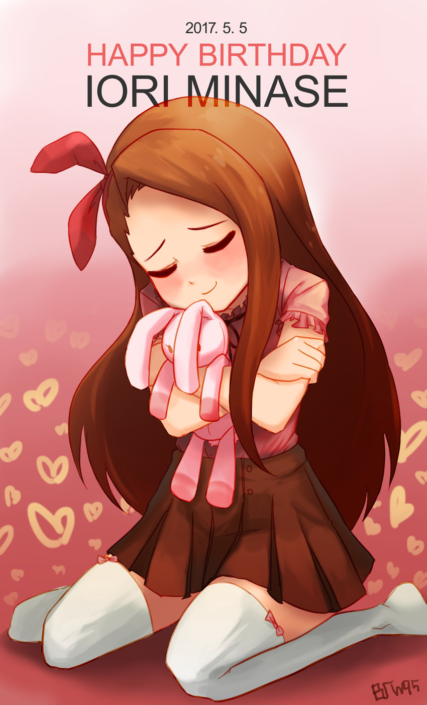 minase iori and usa-chan (idolmaster) drawn by swbyoun