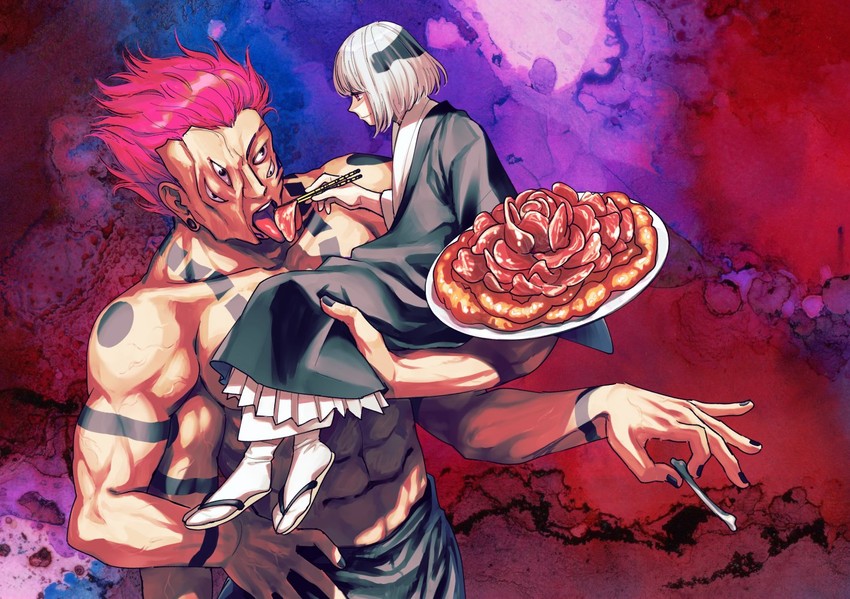 ryoumen sukuna and uraume (jujutsu kaisen) drawn by youhe_hino