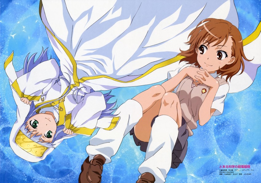 misaka mikoto and index (toaru majutsu no index and 1 more) drawn by koganei_chousuke