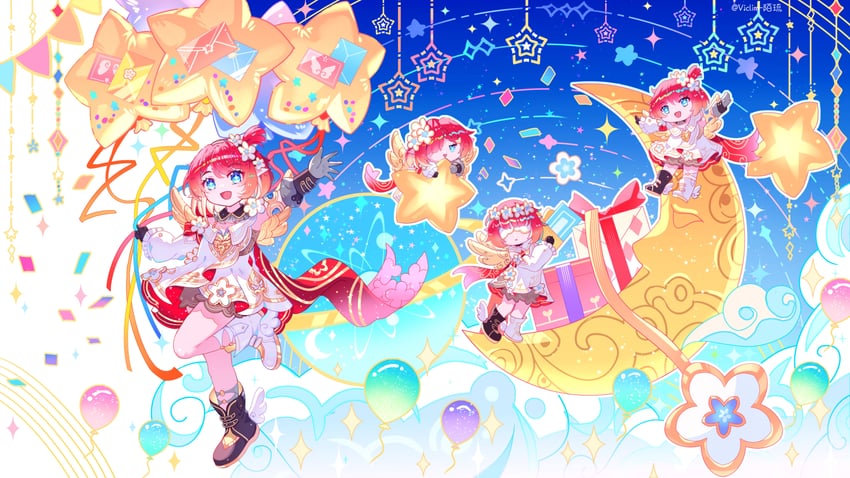 tribbie, trianne, and trinnon (honkai and 1 more) drawn by viclim-monou