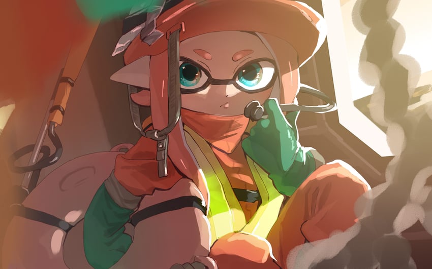 inkling player character and inkling girl (splatoon and 1 more) drawn by shiohi