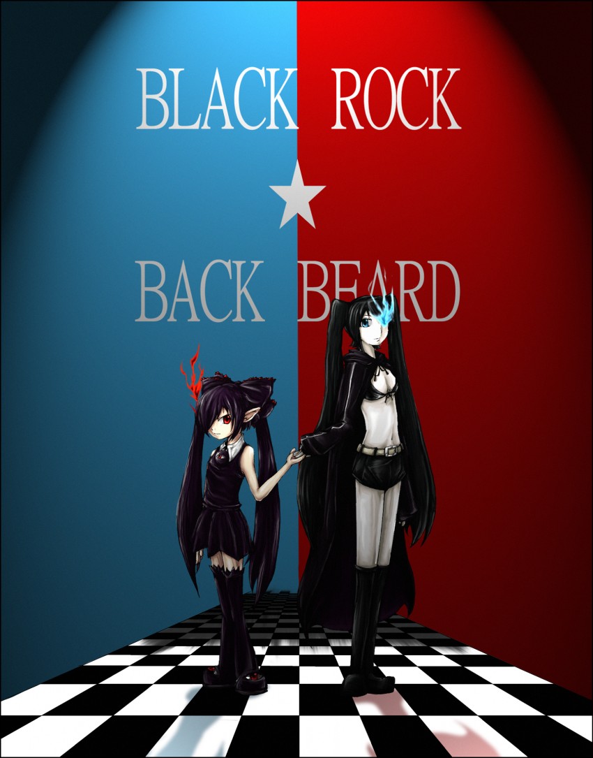 black rock shooter and backbeako (original and 1 more) drawn by heriki_(trkj)