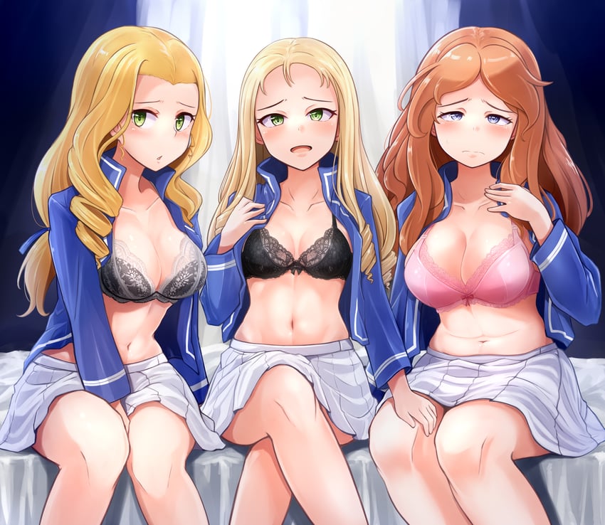 marie, isabe, and sofue (girls und panzer) drawn by kitayama_miuki