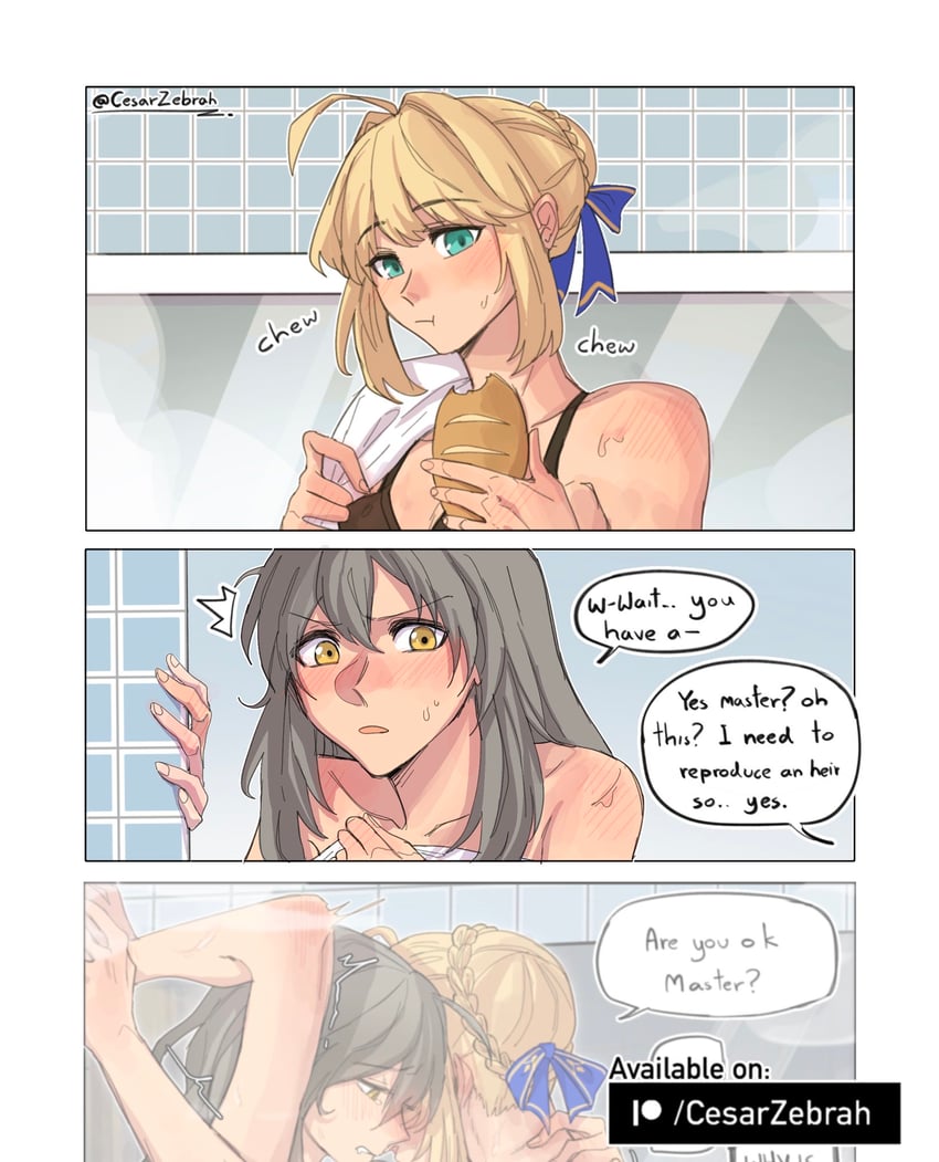 artoria pendragon, saber, trailblazer, and stelle (fate and 3 more) drawn by cesar_zebrah