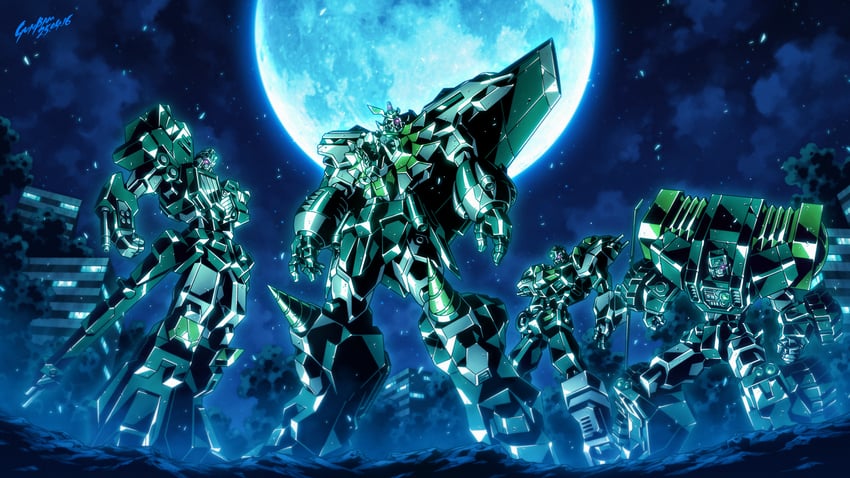 gaogaigar, goldymarg, chouryuujin, and big volfogg (yuusha series and 1 more) drawn by babamba