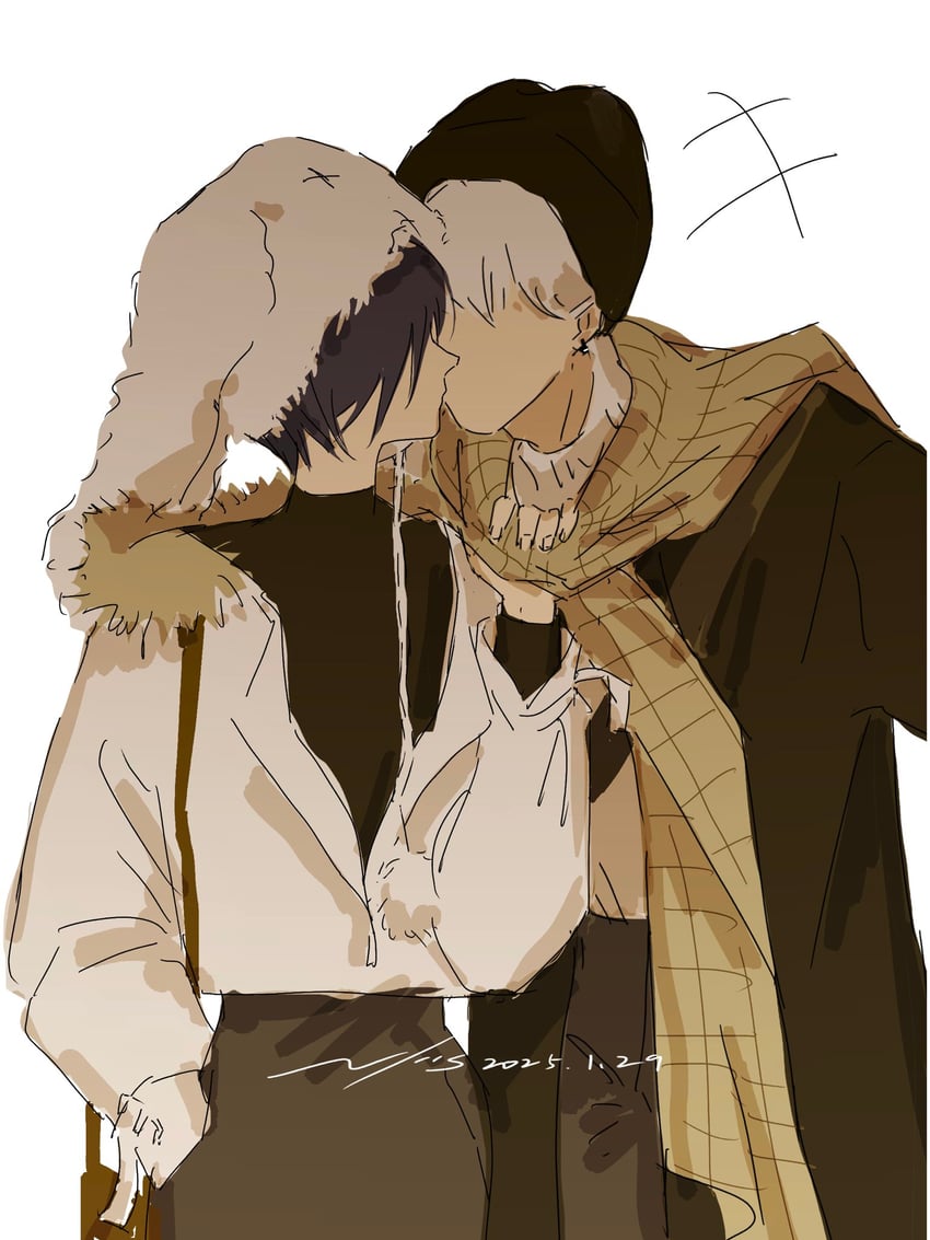 kaneki ken and kirishima touka (tokyo ghoul) drawn by vjoos