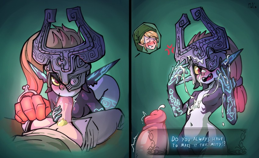 link and midna (the legend of zelda and 1 more) drawn by malcontent