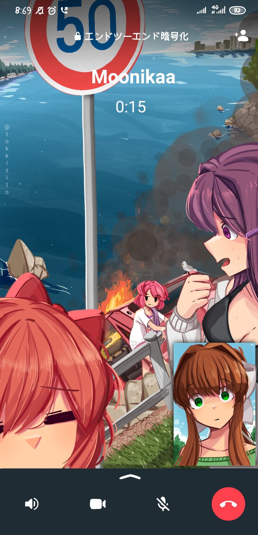 monika, natsuki, yuri, and sayori (doki doki literature club) drawn by tokkizito