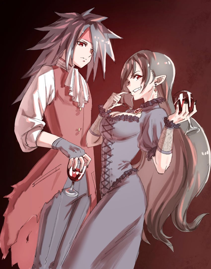tifa lockhart and vincent valentine (final fantasy and 1 more) drawn by bervens12