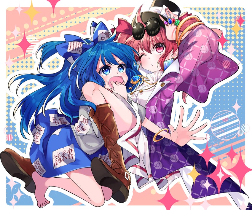 yorigami shion and yorigami jo'on (touhou) drawn by katayama_kei